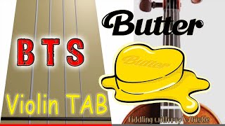 BTS 방탄소년단  Butter  Violin  Play Along Tab Tutorial [upl. by Rind152]