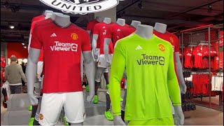 Man Utd Megastore Tour  NEW 2324 HOME KIT REVIEW I Old Trafford  01072023 [upl. by Leynwad]