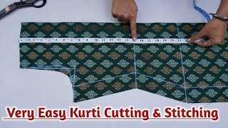 KurtiSuit Cutting and Stitching Step by StepEasy Kurti Cutting for Beginner with Useful SewingTips [upl. by Einnor464]