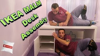 IKEA MALM DESK ASSEMBLY [upl. by Roberts]