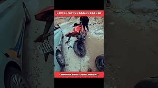 The UK07 Rider Ducati V4 badly crashed in Ladakh ride shortvideo [upl. by Dnilasor]