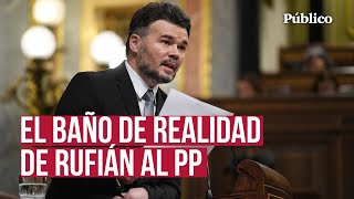 Rufián pinta la cara al PP y retrata sus mentiras sobre València quotSe llama negligencia criminalquot [upl. by Bonis]