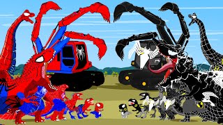 SPIDERMAN TREX vs VENOM VELOCIRAPTOR Excavator The Last Dance Dinosaurs Jurassic Triangle [upl. by Nolyaw]