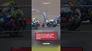 Rider Moto2 alami crash parah di GP Mandalika dengan benturan kepala keras [upl. by Edlun]