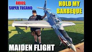 AVIOS Super Tucano 1600mm EPO RC plane 6S power Retracts Flaps amp LED Lights MAIDEN FLIGHT [upl. by Sherie]