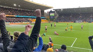 Daniel Podence brace v Sheffield Utd with Wolves Fans celebrations to his goals in the FA Cup 2022 [upl. by Derrek]