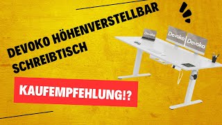 Bewertung von Devoko Höhenverstellbar Schreibtisch 160x80cm mit USBC Ladeanschluss  devoko [upl. by Hplodnar]