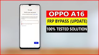 OPPO A16 FRP Bypass  OPPO A16 Google Account Bypass  OPPO CPH2269 FRP Remove [upl. by Parsaye506]