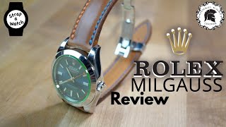 ZBlue ROLEX Milgauss REVIEW with Handmade Custom Shell Cordovan Watch Strap amp Deployment Buckle [upl. by Elcin]