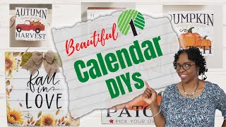 3 DIY IDEAS USING DOLLAR TREE CALENDARS  What Month Is It CollabSept [upl. by Sauder]