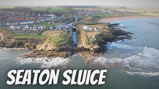 Seaton Sluice November 2021 4K DRONE FOOTAGE [upl. by Rollin]