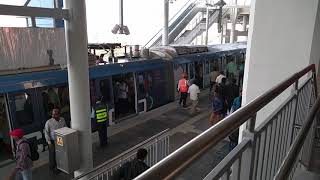 Train leaving Ameerpet Interchange metro Station of The Hyderabad Metro Rail [upl. by Tabor]