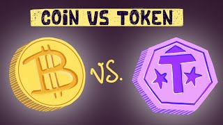 Crypto Coin vs Token Differences  Examples [upl. by Nahtanoy498]