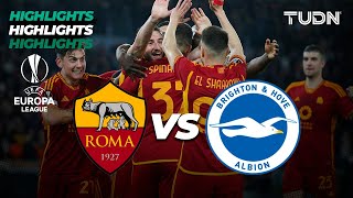 HIGHLIGHTS  Roma 40 Brighton  UEFA Europa League 202324  8vos  TUDN [upl. by Acsecnarf]