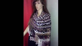 Haken  tutorial 116 omslagdoek met blokjes en spinnetjes [upl. by Erminia]