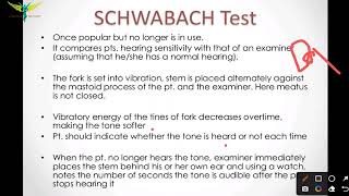 Schwabach Test Tuning Fork Test  ENT [upl. by Kondon]