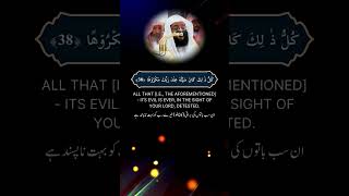 Surah Al Isra  Ayat 3639  Badr Al Turki shorts quranrecitation [upl. by Bar]