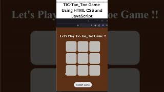 MASTER JavaScript with This Simple Tic Tac Toe Game coding programming webdevelopment cse js [upl. by Crista559]