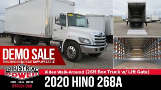 Box Truck For Sale  2020 HINO 268A 26 foot Box Truck w Lift Gate [upl. by Malcah378]