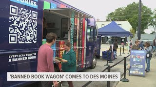 Beaverdale Books hosted Banned Book Wagon tour Sunday [upl. by Rramaj]