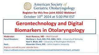 ASGO 101024 Gerontechnology and Digital Biomarkers [upl. by Vasily170]