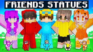 Nico vs FRIENDS STATUE House Battle In Minecraft [upl. by Trahurn]