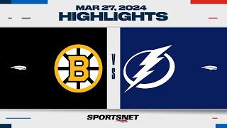 NHL Highlights  Bruins vs Lightning  March 27 2024 [upl. by Yllod]