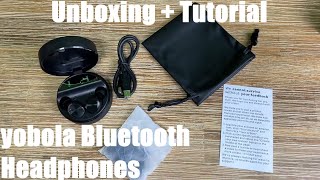 yobola Bluetooth Headphones Wireless 50 Headphones 24h Playtime 3D Stereo unboxing  instructions [upl. by Terryn]