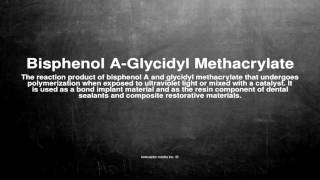 Medical vocabulary What does Bisphenol AGlycidyl Methacrylate mean [upl. by Eoz759]