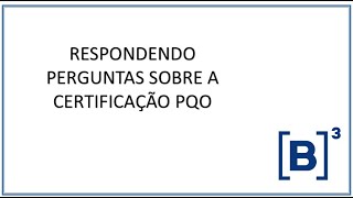 Certificação PQO  Respondendo perguntas que caem na prova [upl. by Ecenahs]