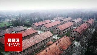 Auschwitz Drone video of Nazi concentration camp  BBC News [upl. by Leahkim604]