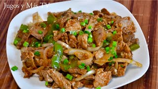 Lomo Salteado con pimientos  Pepper Steak [upl. by Subir]