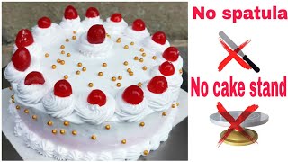 simple icing cake without spatula without Cake stand [upl. by Helen550]