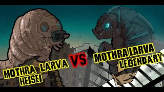 MOTHRA LARVA HEISEI VS MOTHRA LARVA MONSTERVERSE KAIJU MOMENTS [upl. by Ennaed]