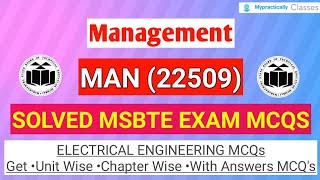 Management Mcqs for MSBTE Winter 2021 Exam 22509 Solved MCQs [upl. by Kraska]