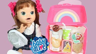 BABY ALIVE SARA e a Lancheirinha da Escola O que eu preparei de lanche para minha Baby Alive [upl. by Anoiuq]