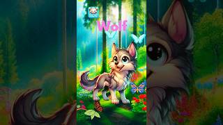 Wolf Cartoon amp Sounds  Wolf Howling Learn Wolf Pronunciation for Kids  English Vocabulary [upl. by Suki]