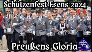 Schützenfest Esens 2024  Spielmannszug Blomberg amp Musikzug Middels Aufmarsch zu Preußens Gloria [upl. by Anirtak]