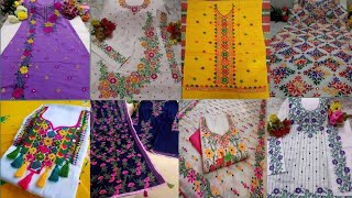 Unique hand embroidery kameez design colourful dress design [upl. by Leoj]