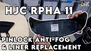 HJC RPHA 11  New head liner  Pinlock antifog insert replacement [upl. by Kimberley]