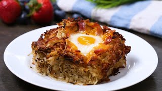 Crispy Cheesy Hash Brown Egg Bake [upl. by Audrye]