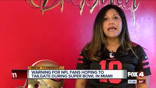 Warning for NFL fans hoping to tailgate during Super Bowl in Miami [upl. by Coveney]