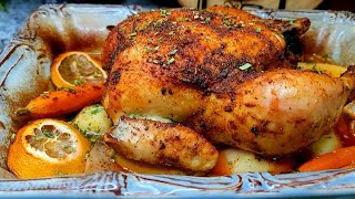 Oven Roasted Chicken Recipe  Simply Mamá Cooks [upl. by Orfield586]