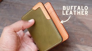 Making a Vertical Bifold Wallet  Italian Leather Buttero Olive [upl. by Frida]