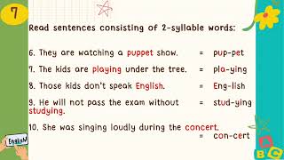 Read phrases sentences and short stories consisting of 2syllable words Grade 3 [upl. by Perlman]