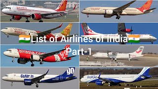 List of Airlines of India  Part1  Aviation BD [upl. by Nnaarat]