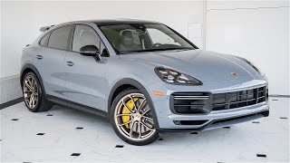 Arctic Grey on Black 2022 Porsche Cayenne Coupe Turbo GT [upl. by Nraa864]