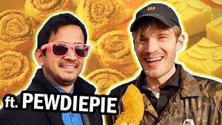 INDIAN SNACKS REVIEW 👏 with PewDiePie 👏 [upl. by Nosyerg903]