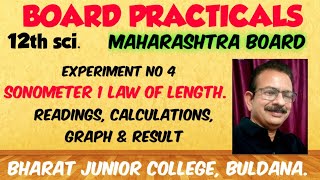 Physics practical 12 sci Experiment no 4 Sonometer Law of Length  Observations Graph Result [upl. by Toille]