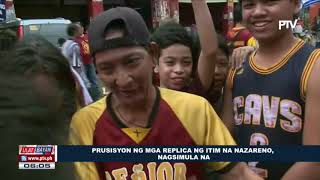 Prusisyon ng mga replica ng Itim na Nazareno nagsimula na [upl. by Nitfa]